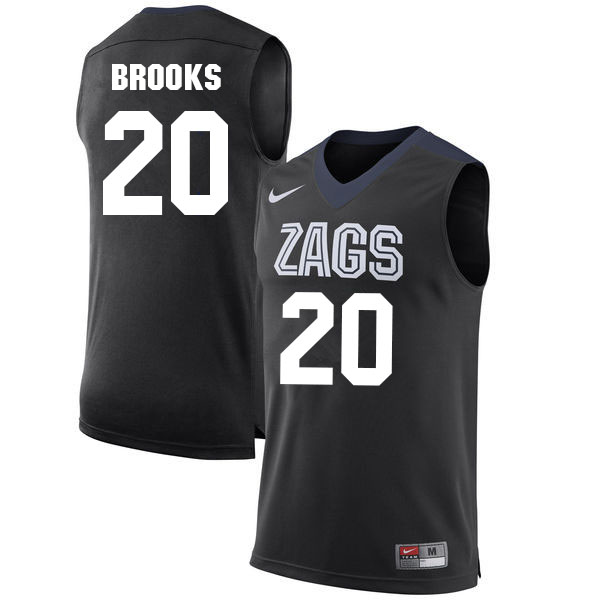 Men #20 Colby Brooks Gonzaga Bulldogs College Basketball Jerseys Sale-Black - Click Image to Close